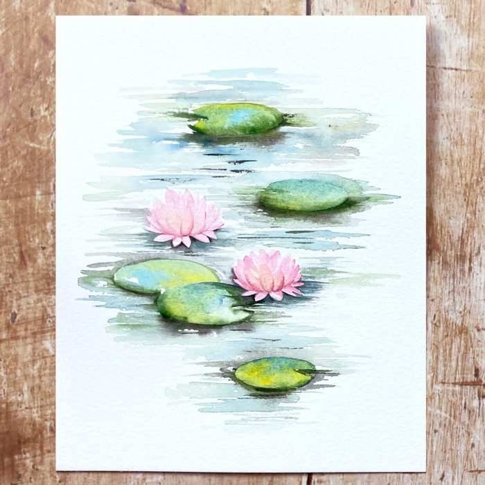 how to paint water lilies