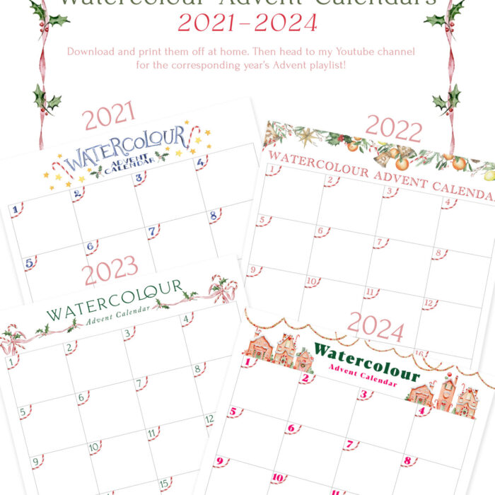 Watercolour Advent Calendar Bundle - Past Years Collection! (Digital Download)