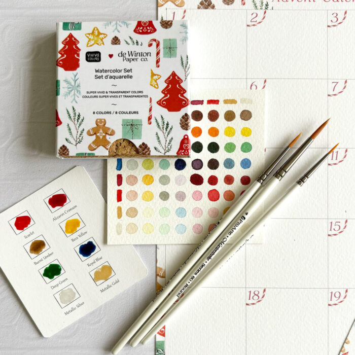 Watercolour Advent Calendar Kit 2025 | Paint Your Own Advent Calendar paints & brushes