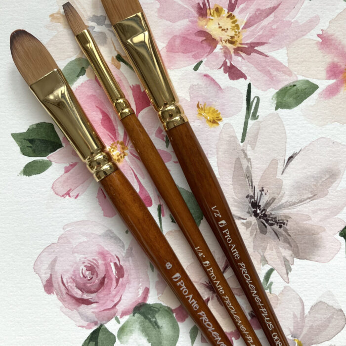 Pro Arte Loose Watercolour Flower Painting Bloom Brush Set