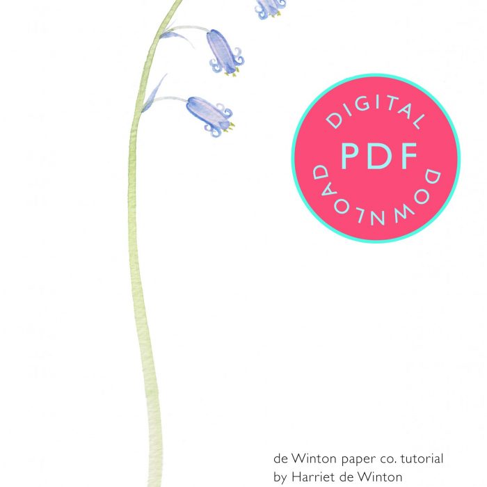 bluebell worksheet, bluebell floral tutorial, bluebell watercolour tutorial, bluebell art, floral art work, floral art tutorial, floral tutorial, flower watercolour tutorial