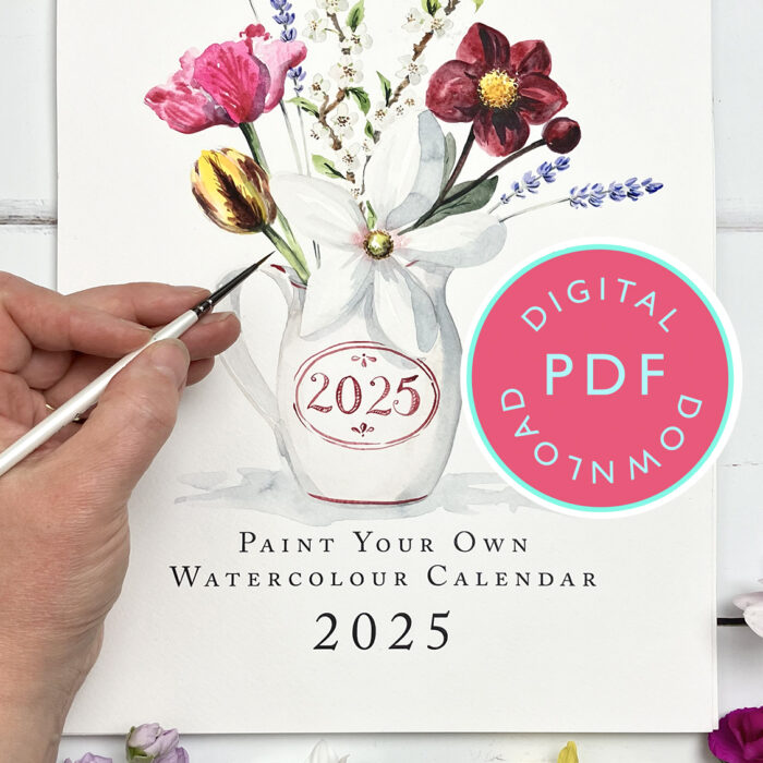 2025 Watercolour Botanical Calendar Template & Tutorial Bundle (Last Year’s Collection)
