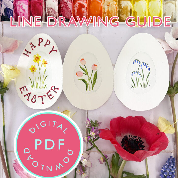 Concertina Easter Egg Card Youtube 10th March Tutorial Line Drawing Guide (Digital Download)