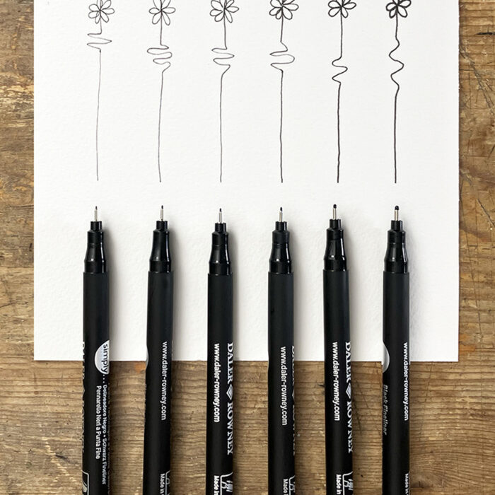 Set of 6 Fineliner pens | Daler Rowney Simply Fineliner pens