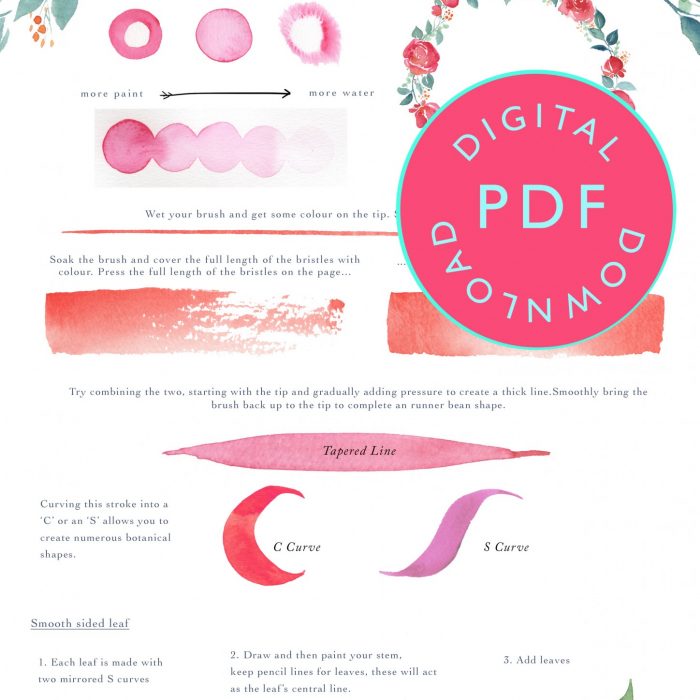 simple wreath watercolour wreath tutorial pdf, floral watercolour tutorial