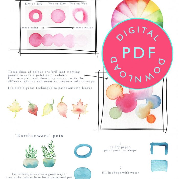 House Plant Watercolour Tutorial, plant lover gift, house plant worksheet