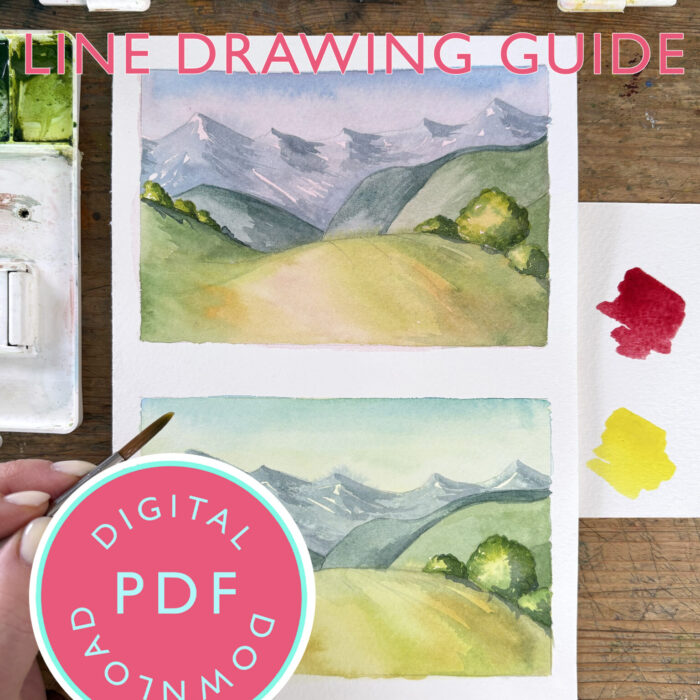 Under painting landscape line drawing Youtube 5th May Tutorial Line Drawing Guide (Digital Download)