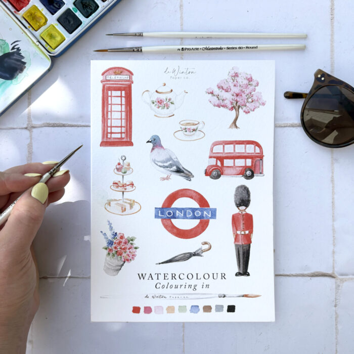Lovely London: A Watercolour Colouring Book for Beginners