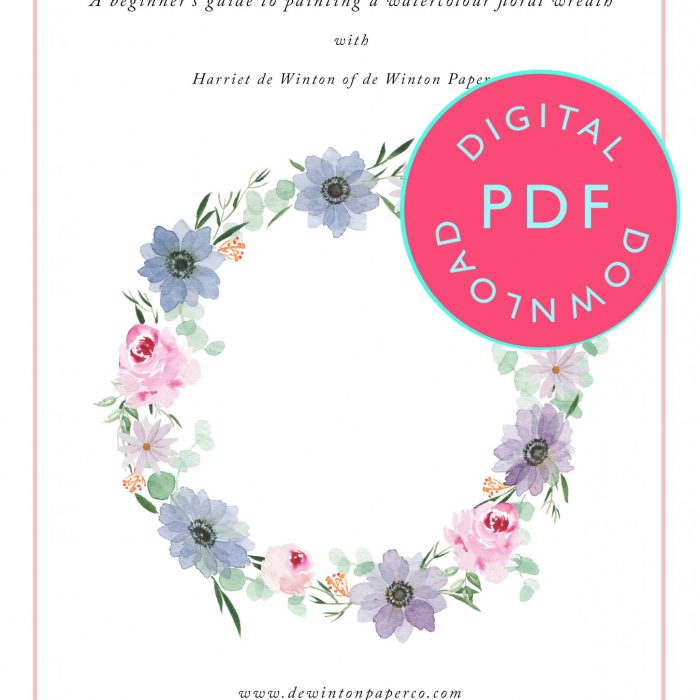 Watercolour wreath tutorial, watercolour booklet, watercolour pdf, learn to paint, watercolour download